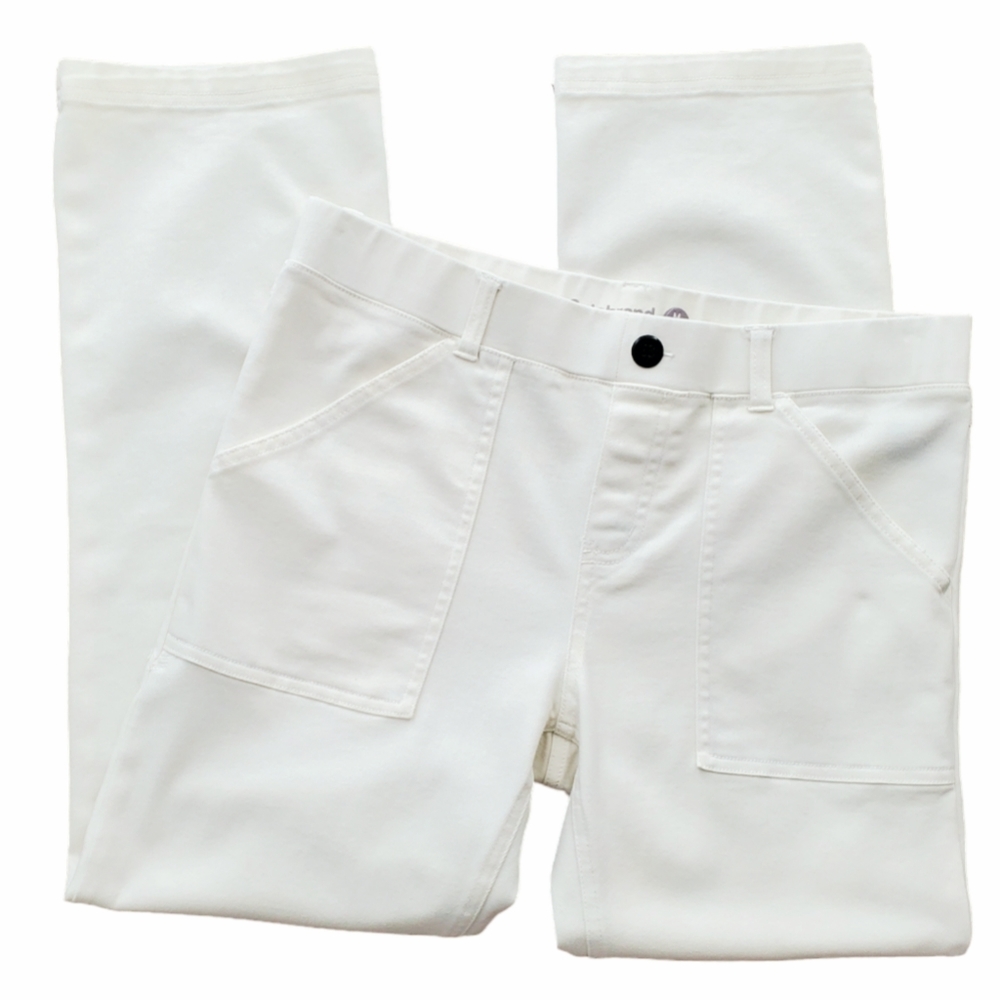 Betabrand 4 Pocket Pull On Dress Pant Yoga Cropped Pants White Sz M